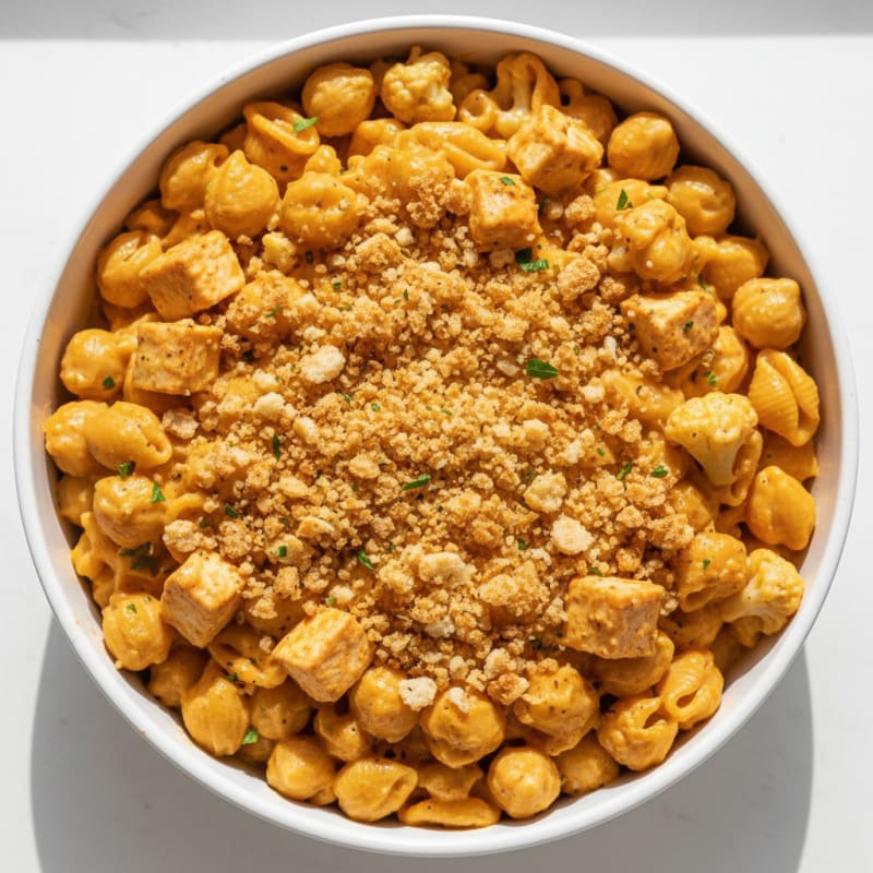 Baked High-Protein Macaroni and Cheese with Toasted Breadcrumbs