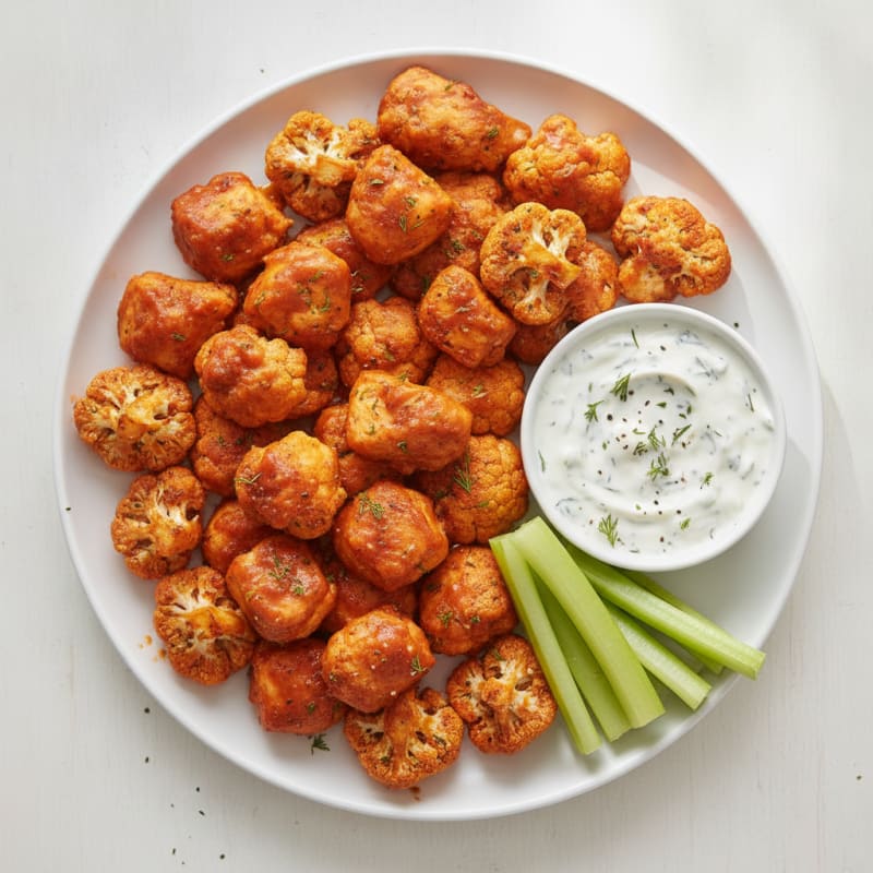 High-Protein Buffalo Chicken and Cauliflower Bites