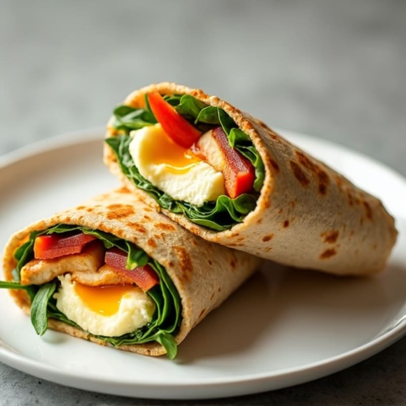 Crispy Egg White Wrap with Herb-Roasted Chicken