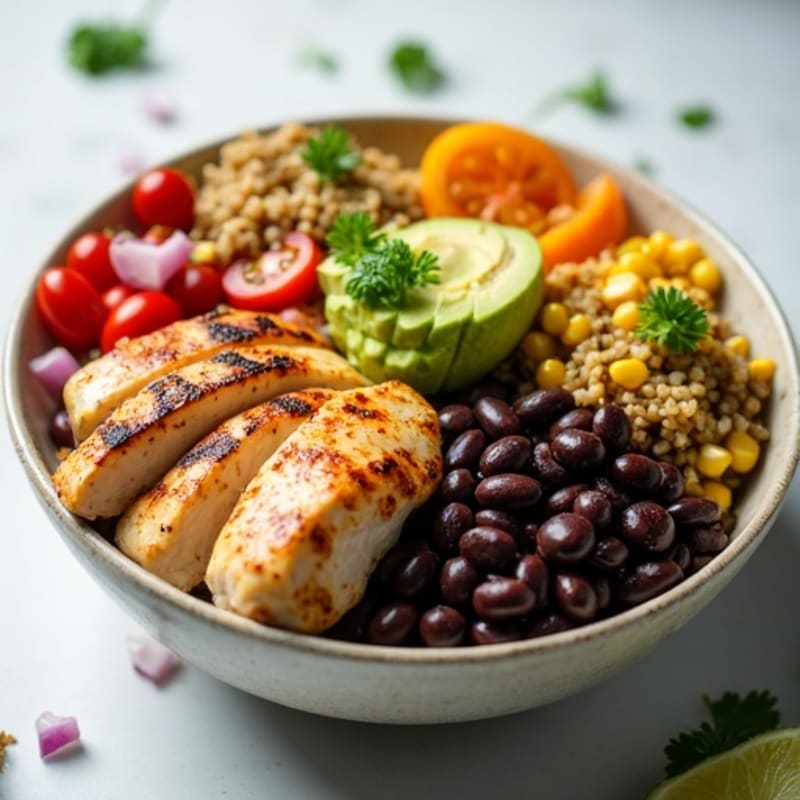 Zesty Black Bean Burrito Bowl with Creamy Avocado