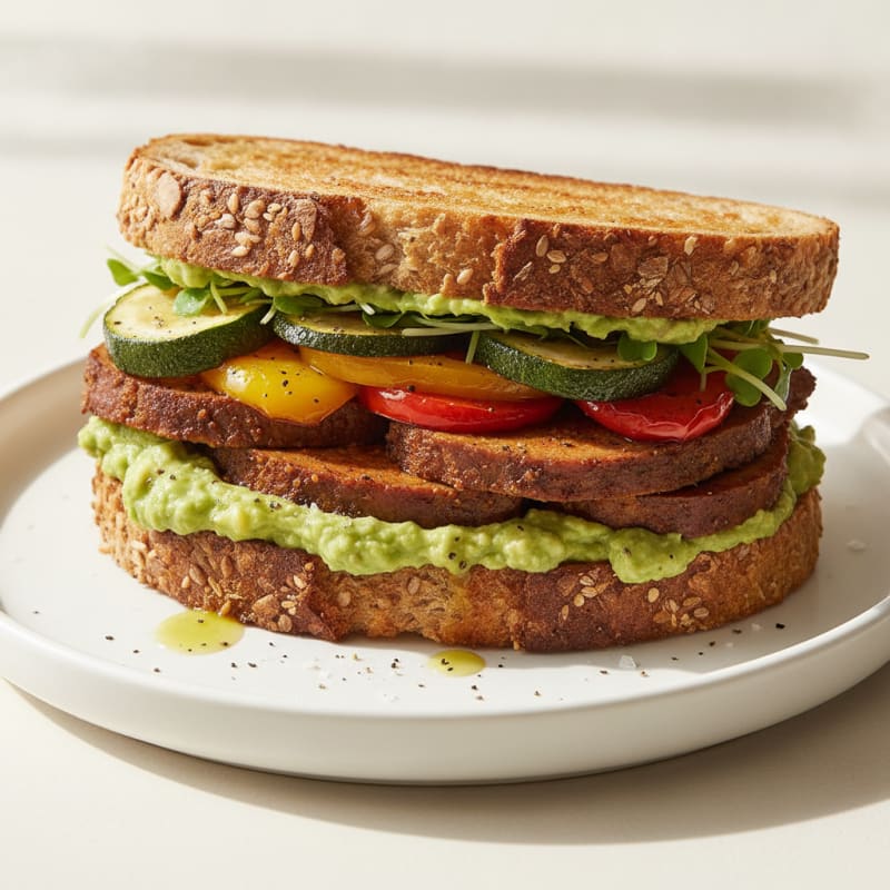 Avocado and Roasted Vegetable Sandwich