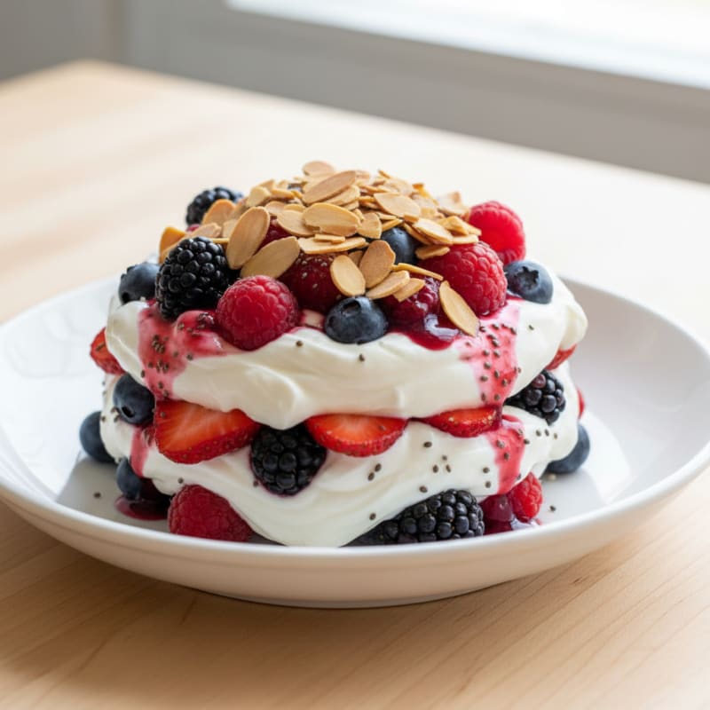 Greek Yogurt Protein Parfait with Mixed Berries