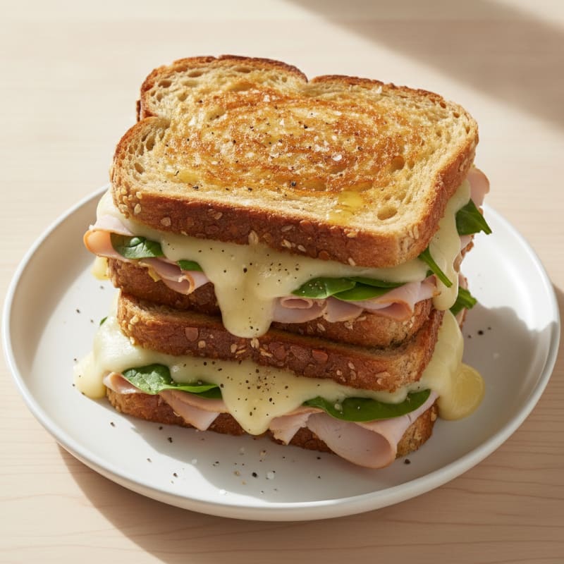Gourmet Triple-Decker Grilled Cheese