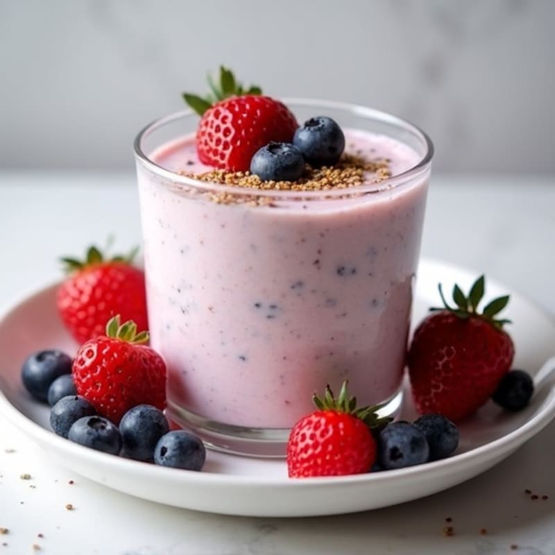 Creamy Greek Yogurt Protein Pudding with Mixed Berries
