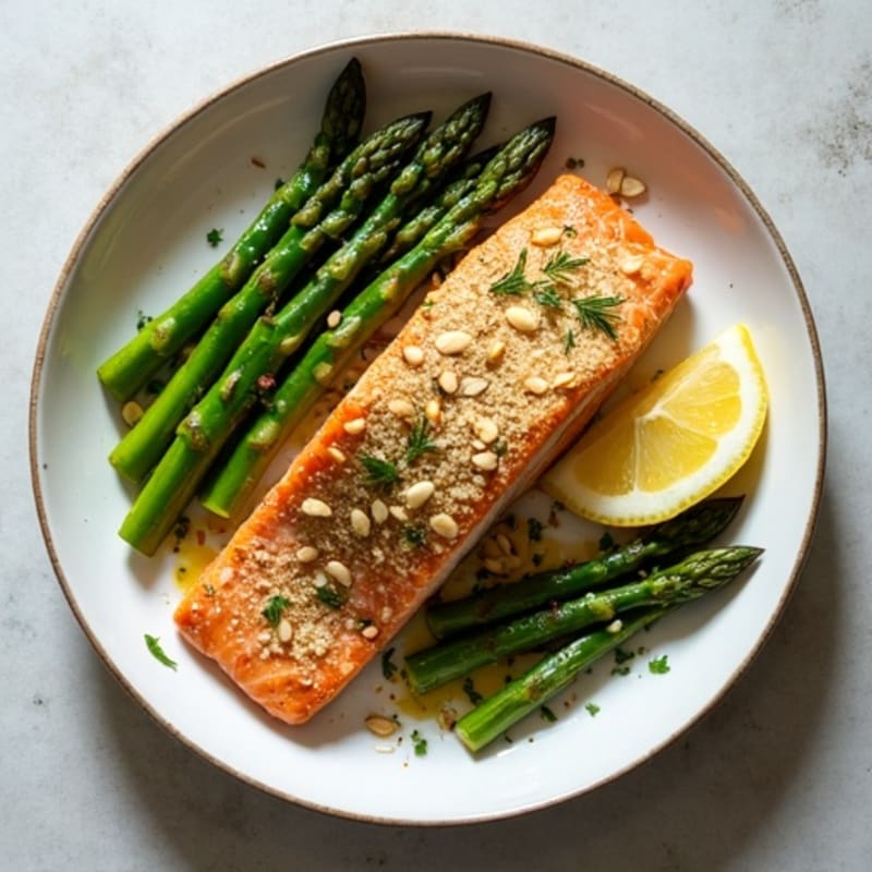 Herb-Crusted Baked Salmon with Roasted Asparagus