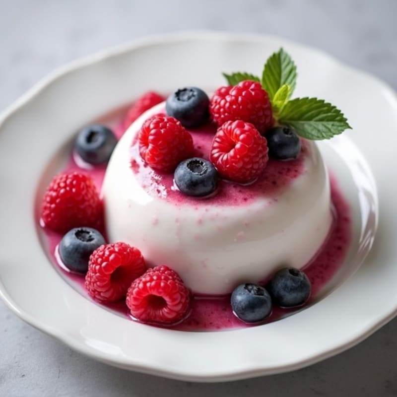 Greek Yogurt Protein Mousse with Mixed Berries