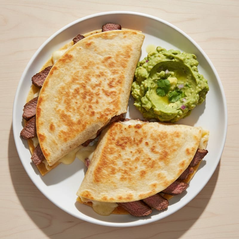 Carne Asada Quesadillas with Guacamole