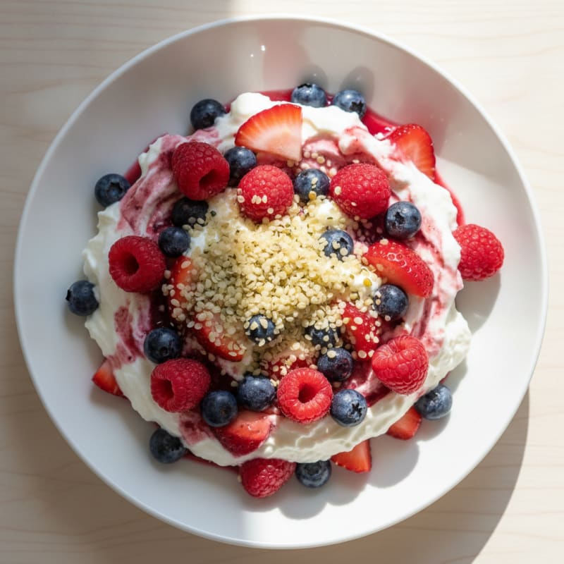 Greek Yogurt Protein Parfait with Mixed Berries