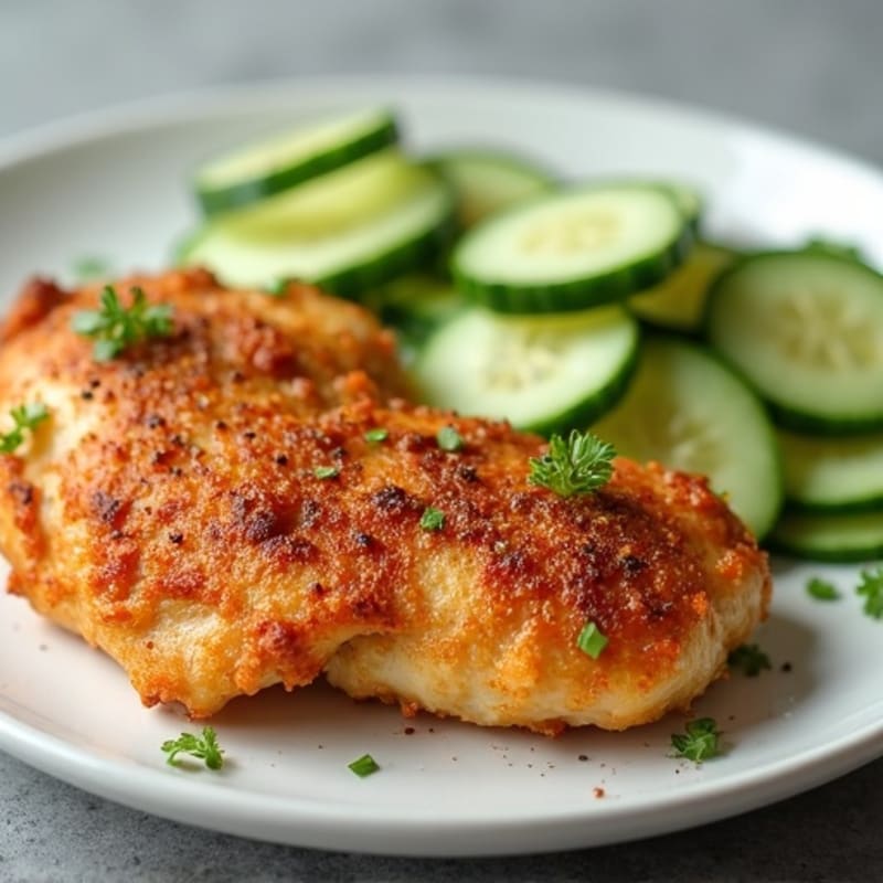 Crispy Spiced Chicken with Fresh Cucumber Salad