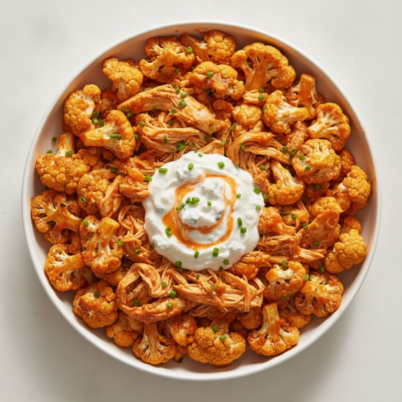 Buffalo Cauliflower with Blue Cheese Dip