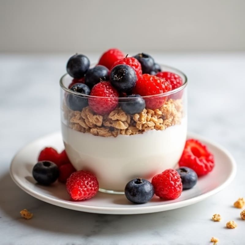 Greek Yogurt Parfait with Mixed Berries and Almond Butter