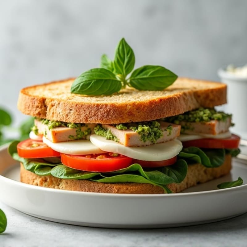 Pesto Turkey Panini with Fresh Mozzarella