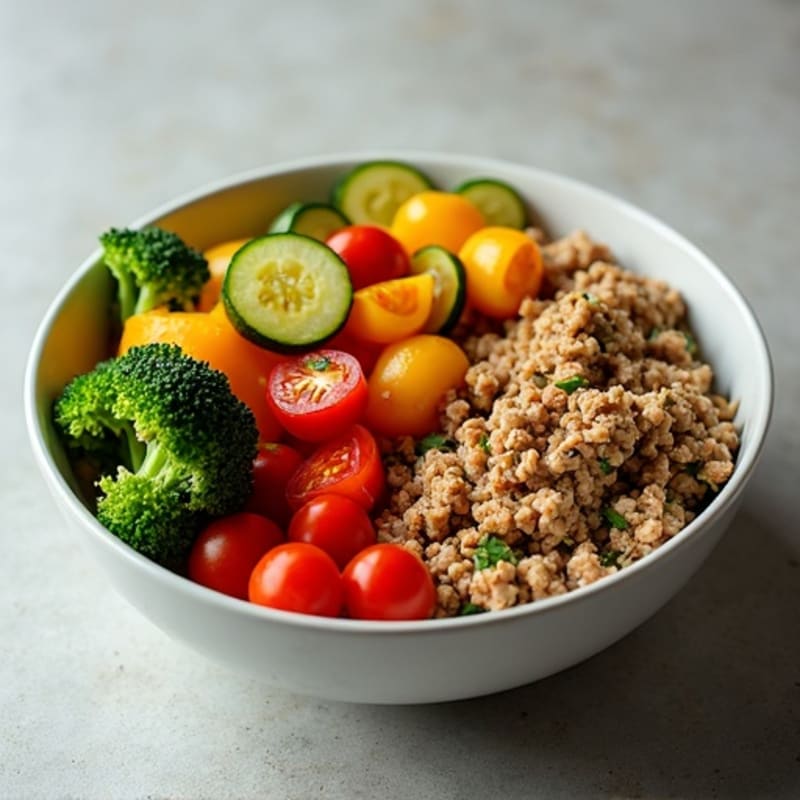 Savory Ground Turkey and Roasted Vegetable Bowl