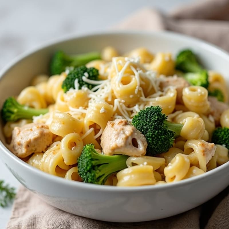 Chicken and Broccoli Creamy Baked Pasta