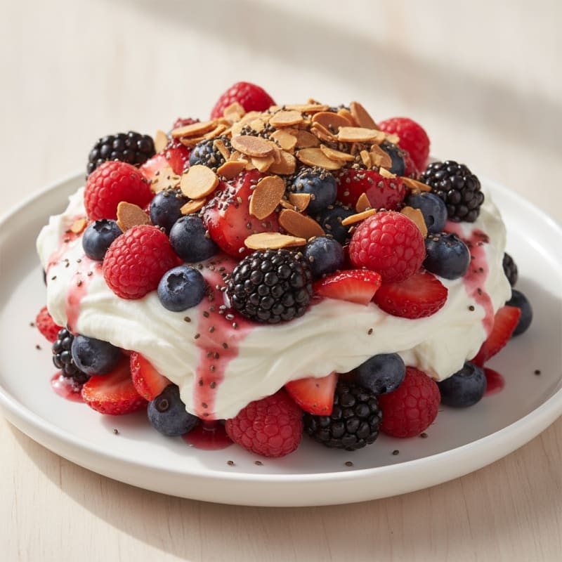 Greek Yogurt Protein Parfait with Mixed Berries