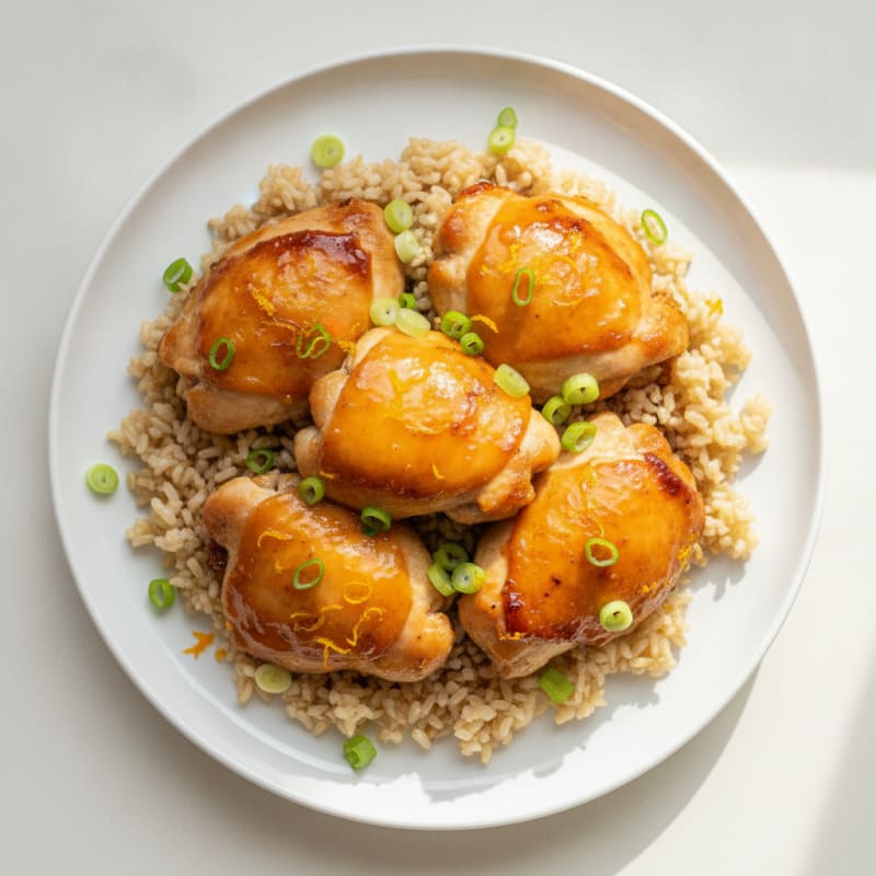 Baked Orange Glazed Chicken Thighs