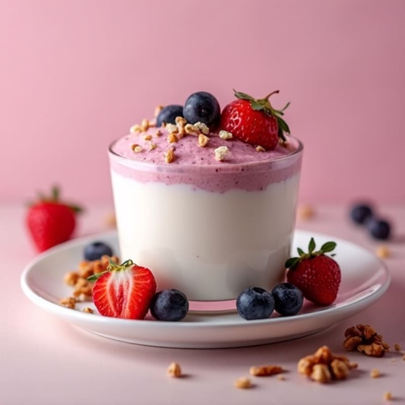 Silky Greek Yogurt Protein Mousse with Mixed Berries