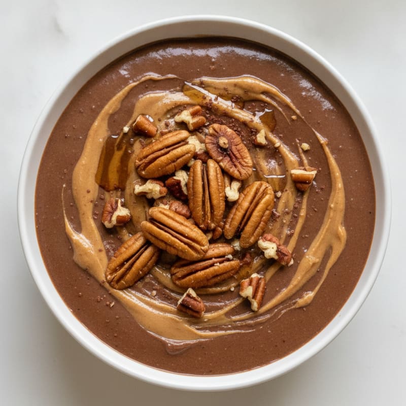 Silky Chocolate Protein Pudding with Peanut Butter Swirl