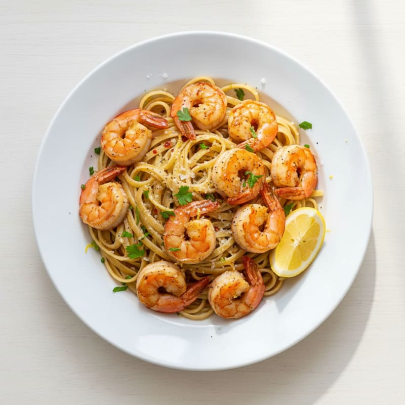 Zesty Garlic Shrimp Scampi with Linguine