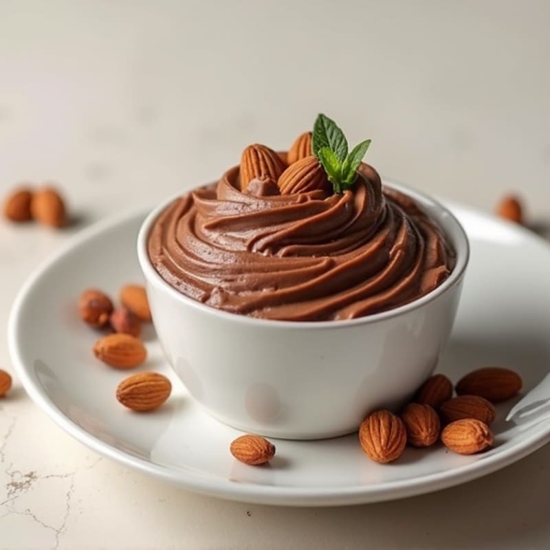 Silky Chocolate Protein Yogurt with Almonds