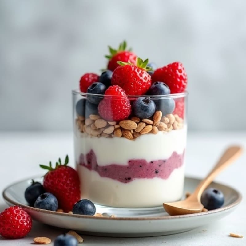 Greek Yogurt Berry Parfait with Almond Crunch