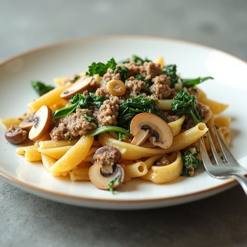 Lean Beef and Mushroom Creamy Pasta