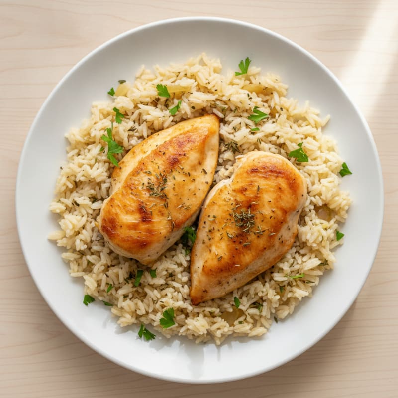 Baked Chicken and Herb Rice