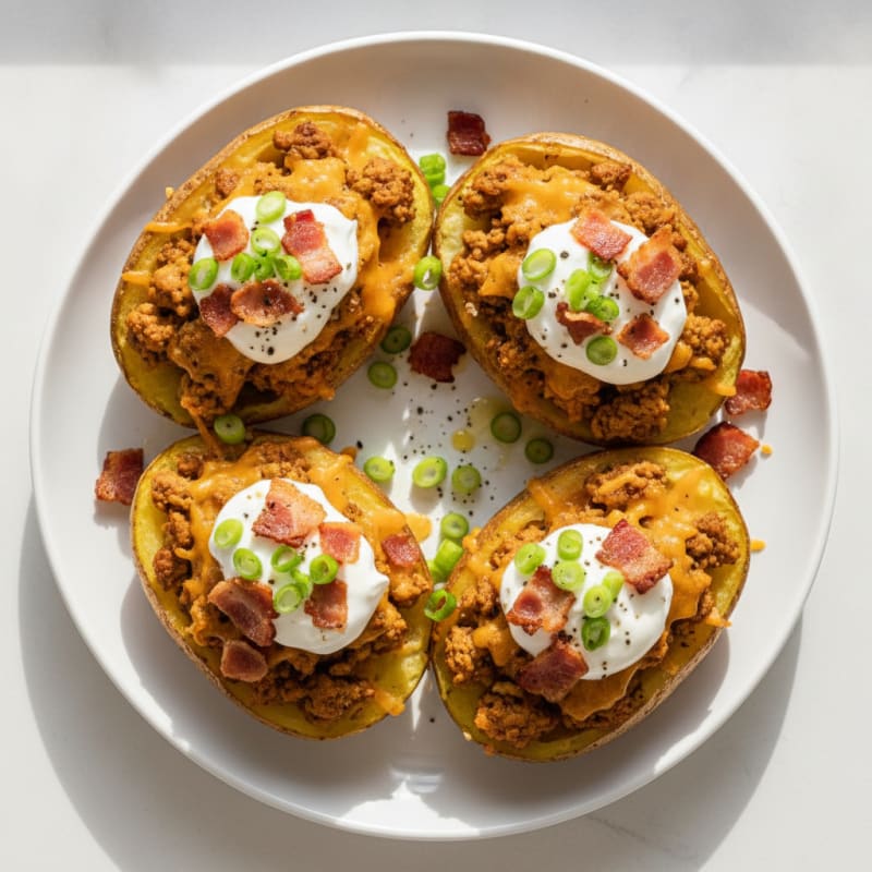Baked Bacon Cheddar Stuffed Potatoes