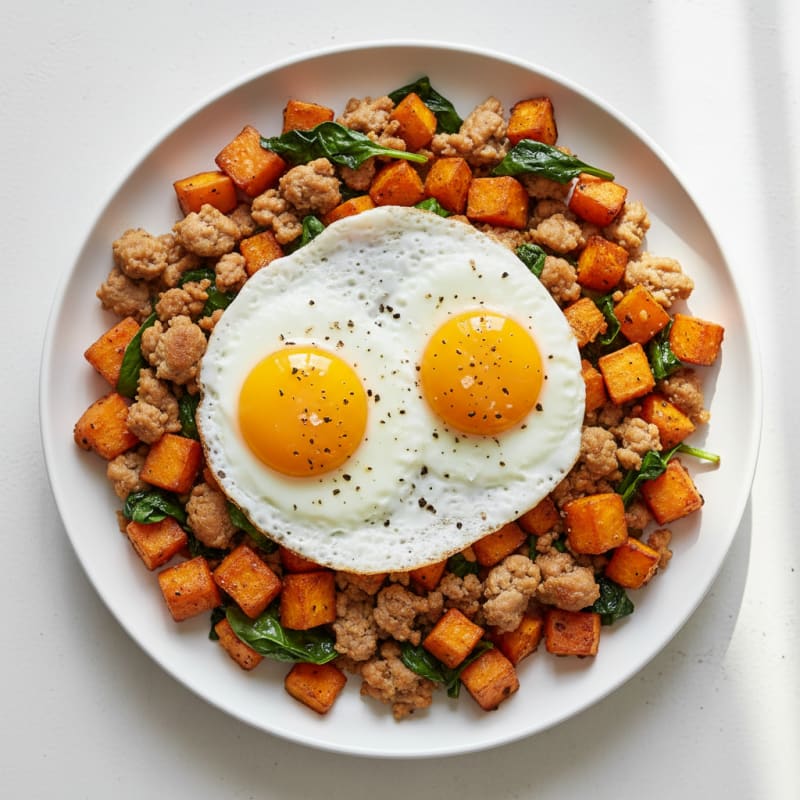 Turkey Sausage Sweet Potato Hash Bowl