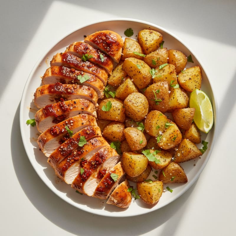 Spicy Chipotle Chicken and Crispy Roasted Potatoes