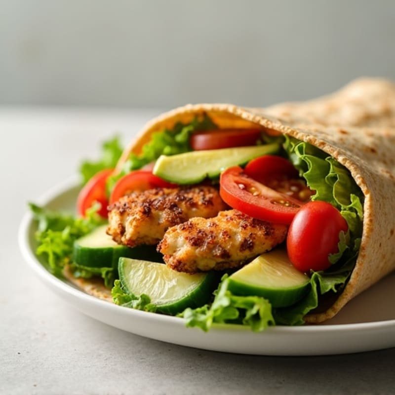 Crispy Grilled Chicken and Fresh Veggie Wrap