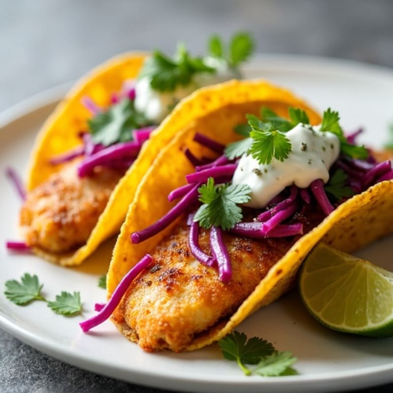 Crispy Baked Fish Tacos with Lime Slaw
