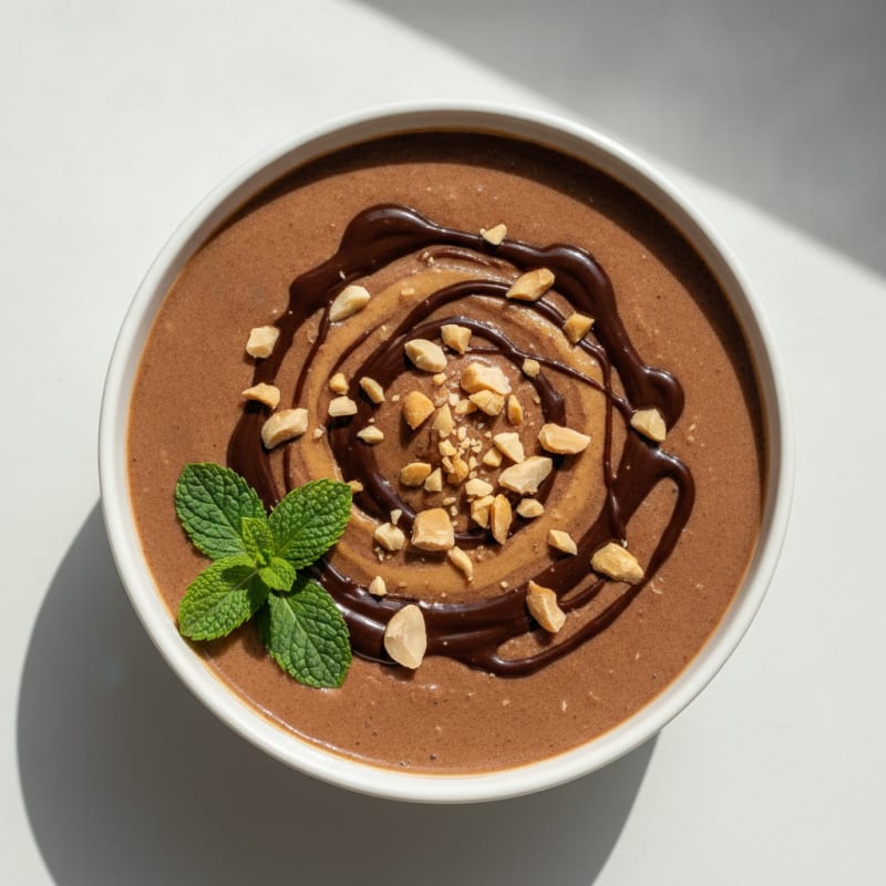 Chocolate Protein Shake with Silken Tofu and Peanut Butter