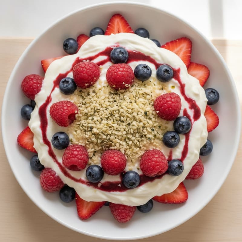 Greek Yogurt Protein Parfait with Mixed Berries
