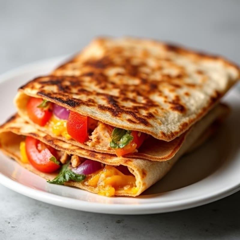 Whole Wheat Crispy BBQ Chicken Quesadilla