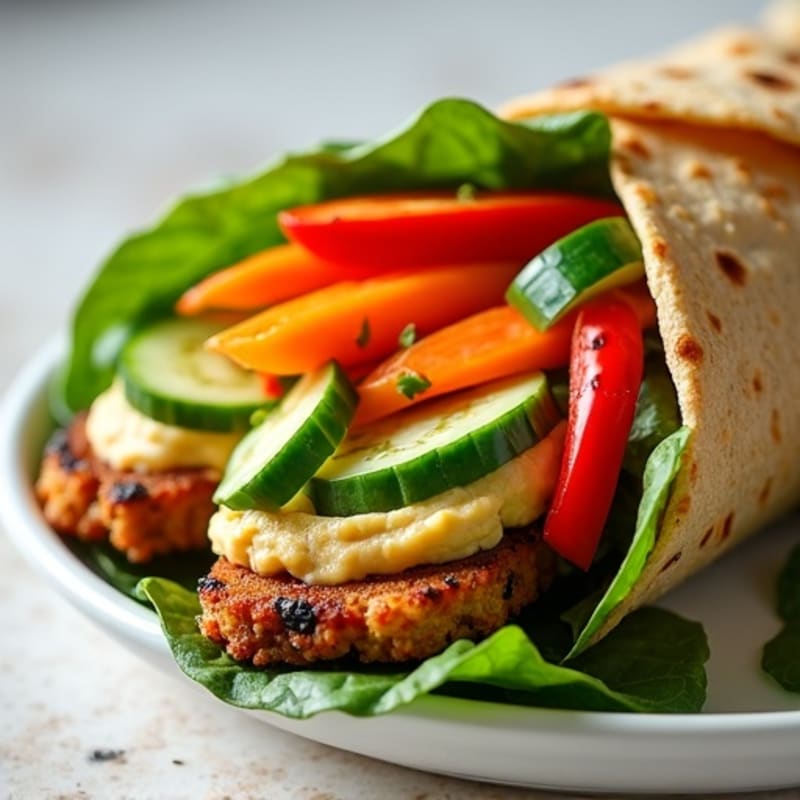 Crispy Veggie Hummus Wrap