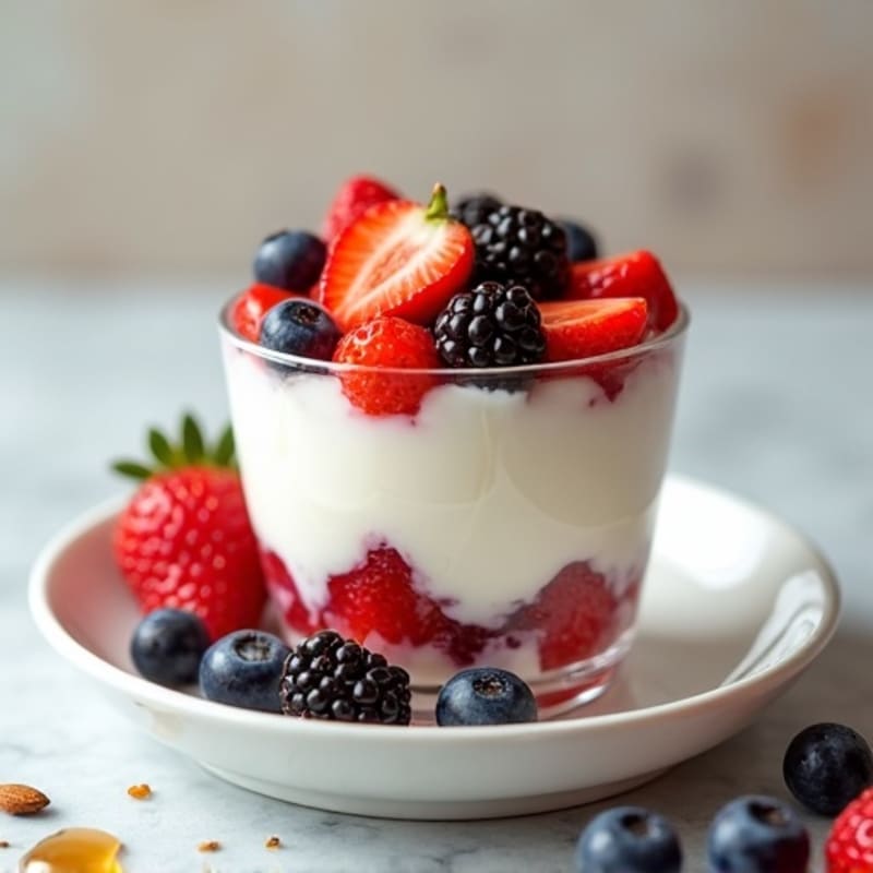 Greek Yogurt Parfait with Berries and Almonds