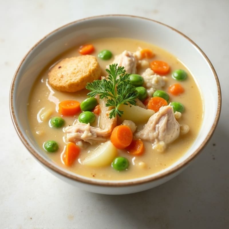 Healthy Creamy Chicken Pot Pie Soup