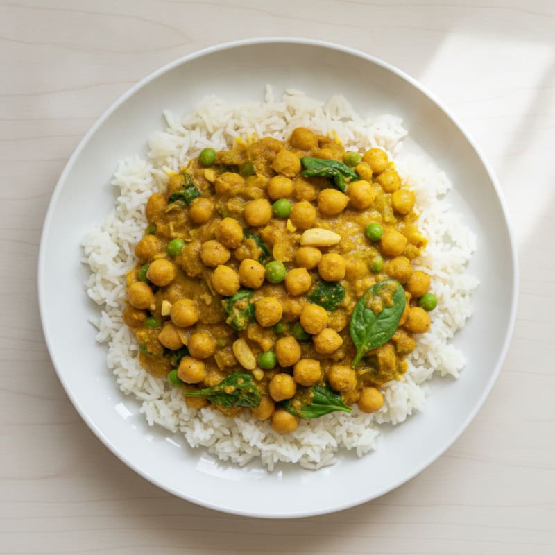 Chickpea and Vegetable Curry with Basmati Rice