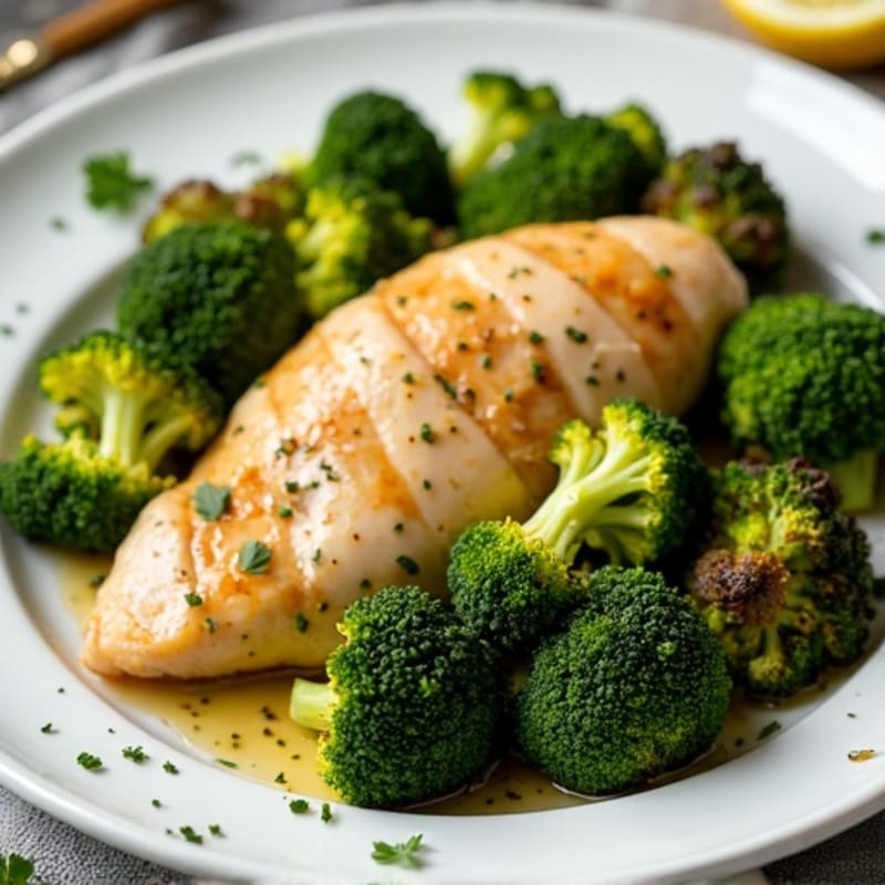 Sheet Pan Lemon Garlic Chicken and Roasted Broccoli