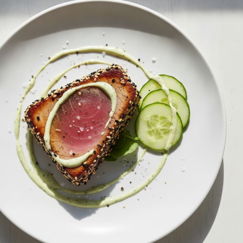 Pan-Seared Ahi Tuna with Wasabi Mayo