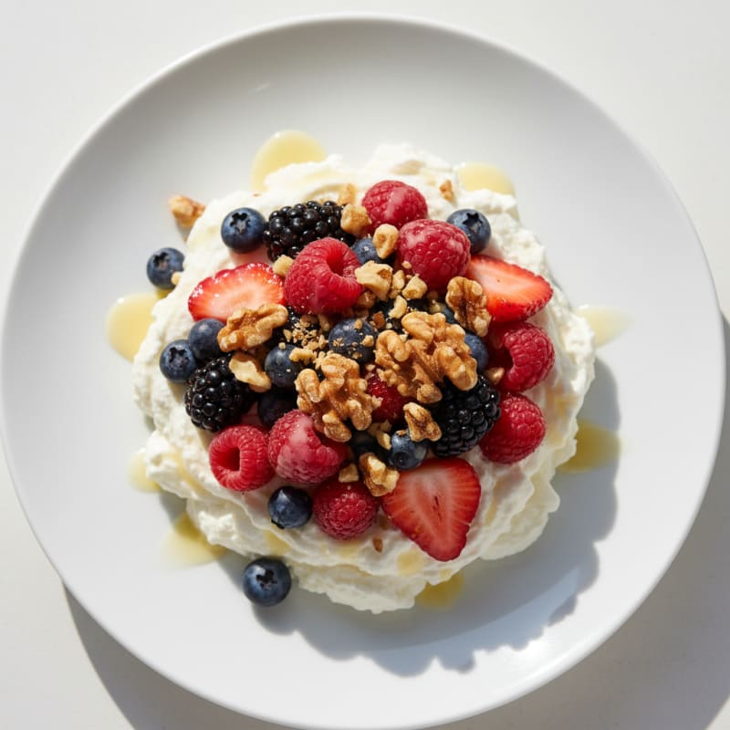 Silky Greek Yogurt Protein Mousse with Mixed Berries