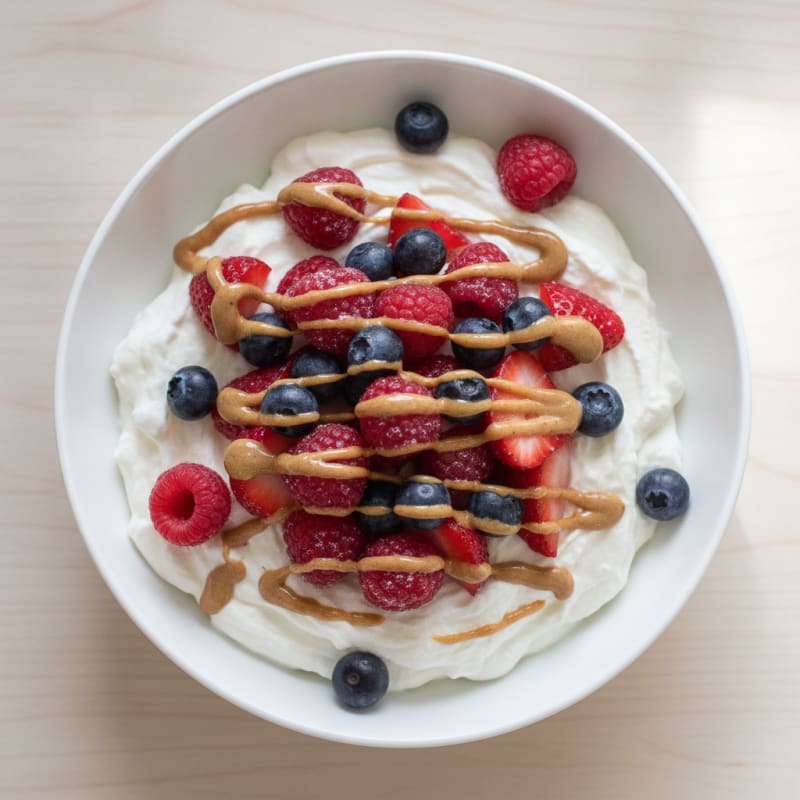 Silky Greek Yogurt Protein Mousse with Mixed Berries