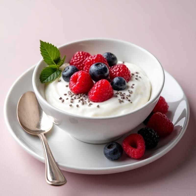 Silky Greek Yogurt Protein Mousse with Berries