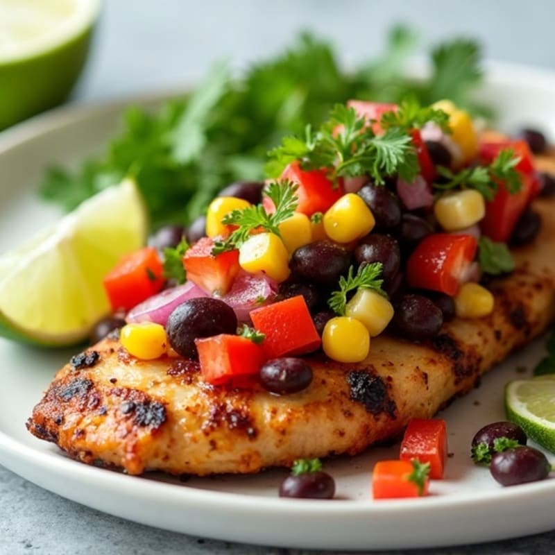 Lime-Cilantro Grilled Chicken with Black Bean Salsa