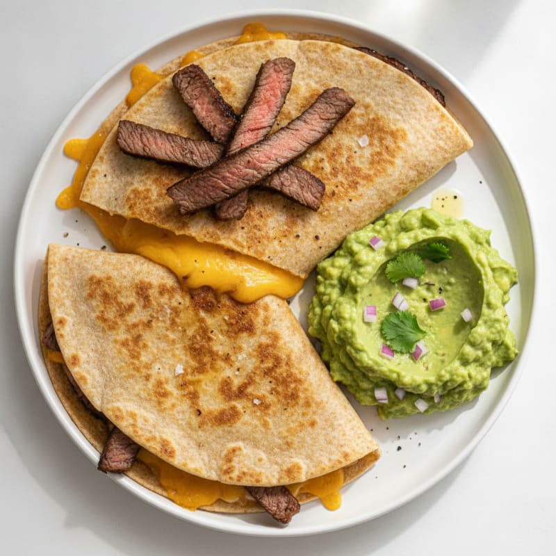 Carne Asada Quesadillas with Guacamole
