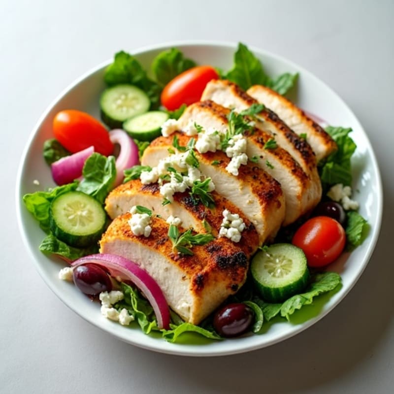 Fresh Mediterranean Chopped Salad with Herb-Marinated Feta