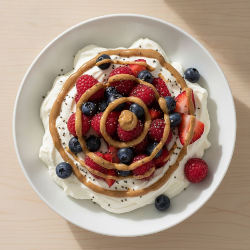 Silky Greek Yogurt Protein Pudding with Mixed Berries