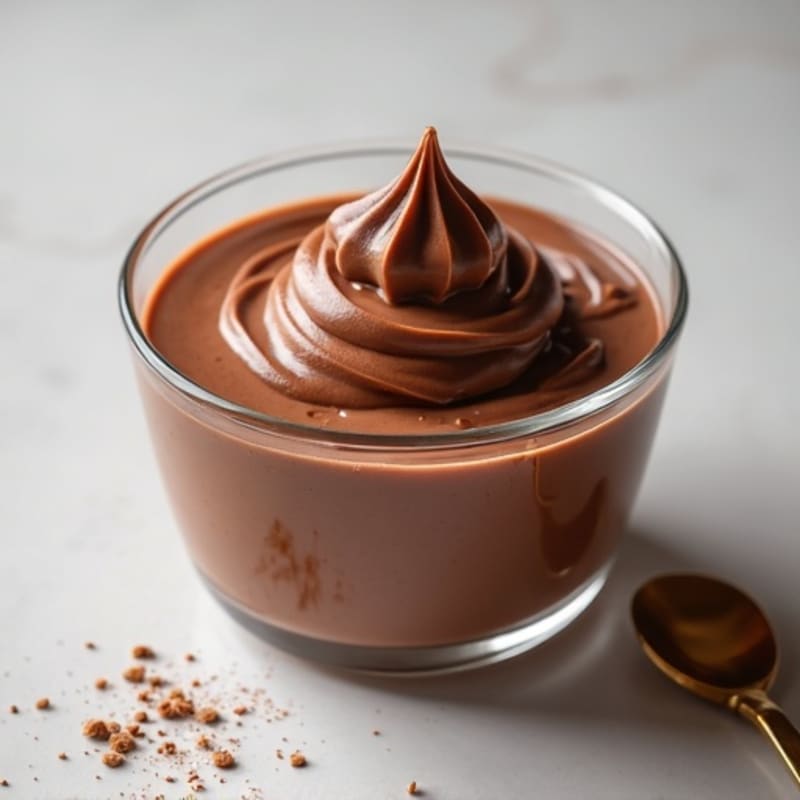 Silky Chocolate Protein Pudding with Almond Butter Swirl