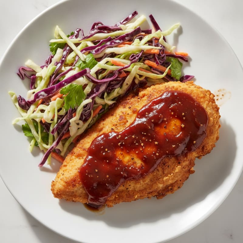 BBQ Fried Chicken with Tangy Slaw